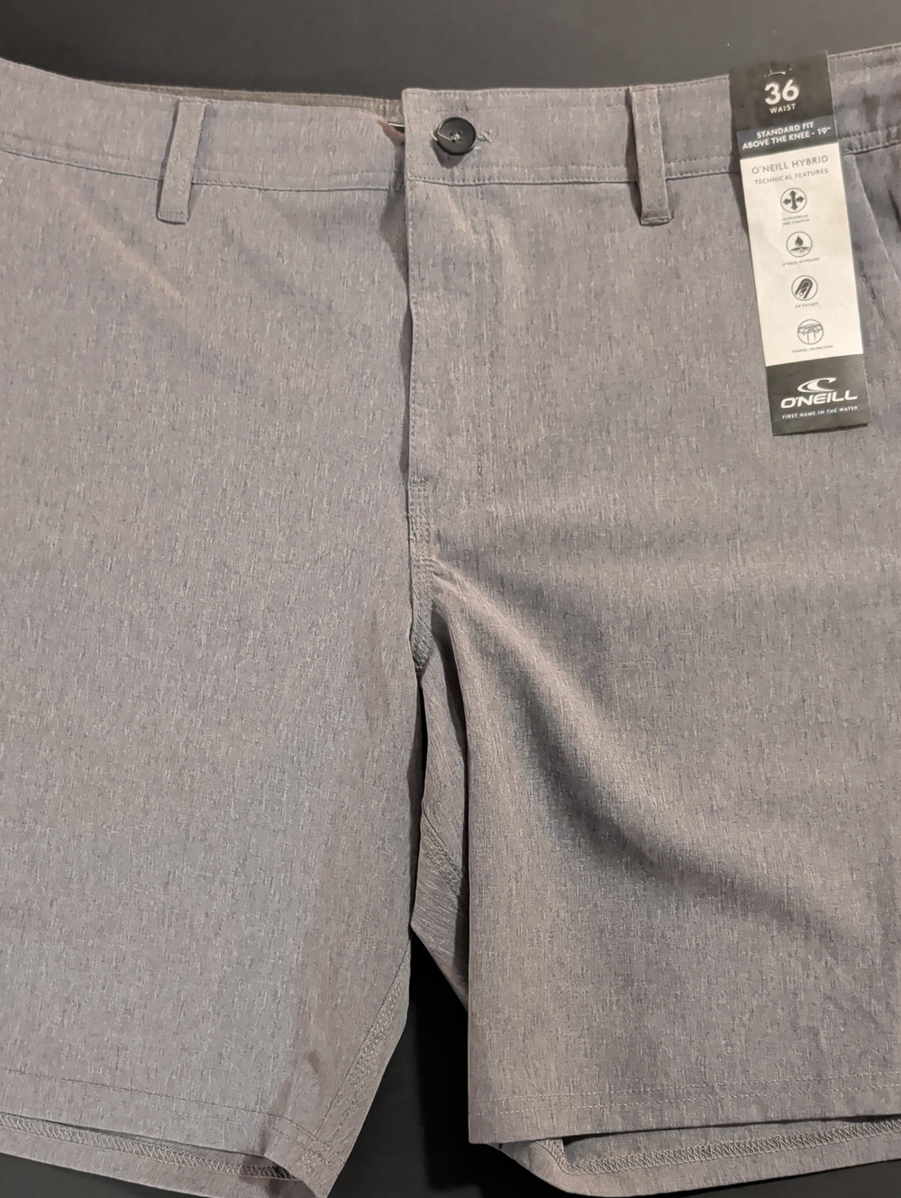 NEW. O'Neill Men's Light Gray Hybrid Shorts